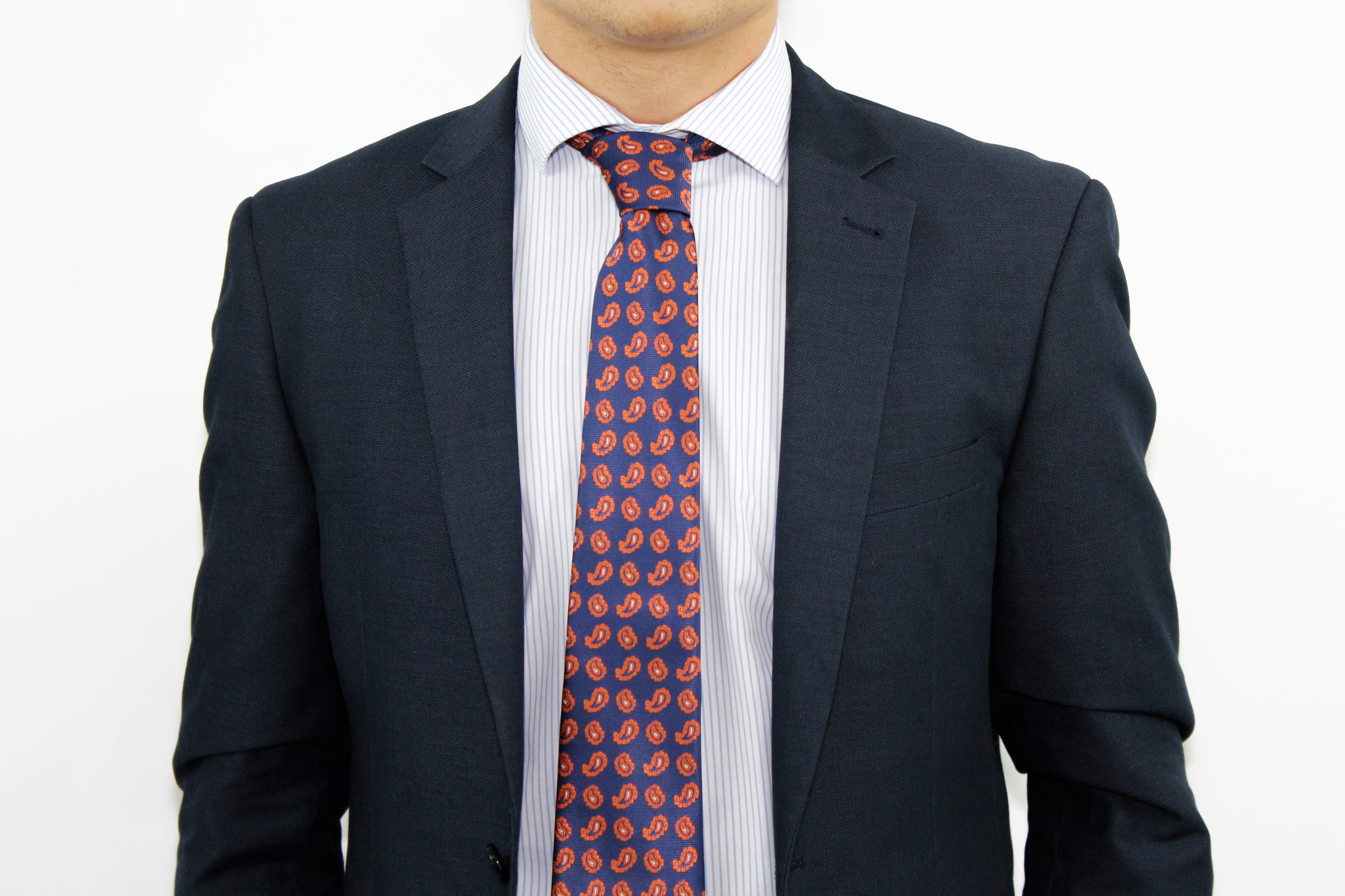 Blaue Kaschmirorange Krawatte