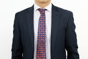 Blaue Kaschmirorange Krawatte